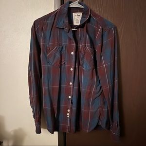 navy and maroon flannel